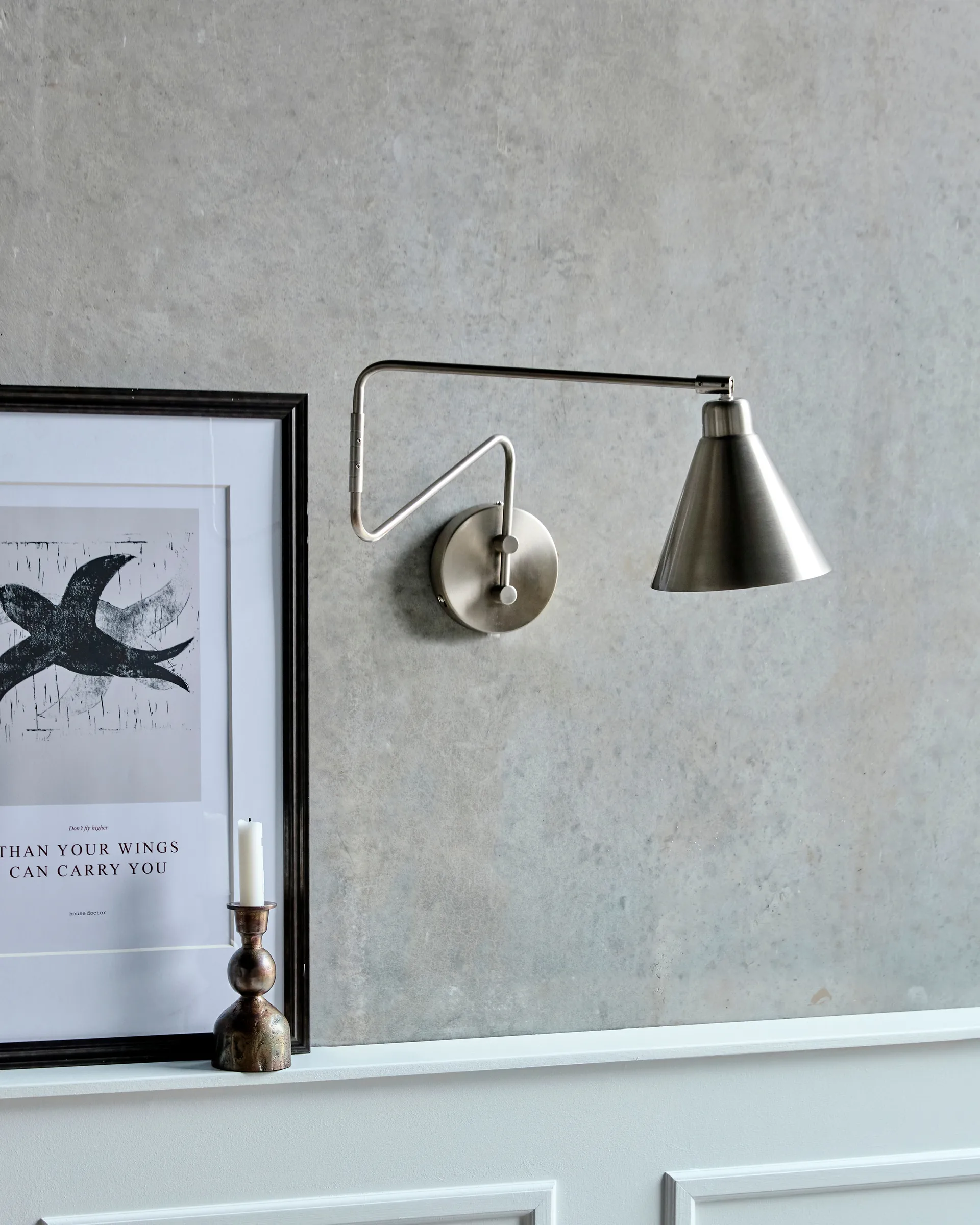 Game wandlamp geborsteld zilver, Groot, 76 cm House Doctor