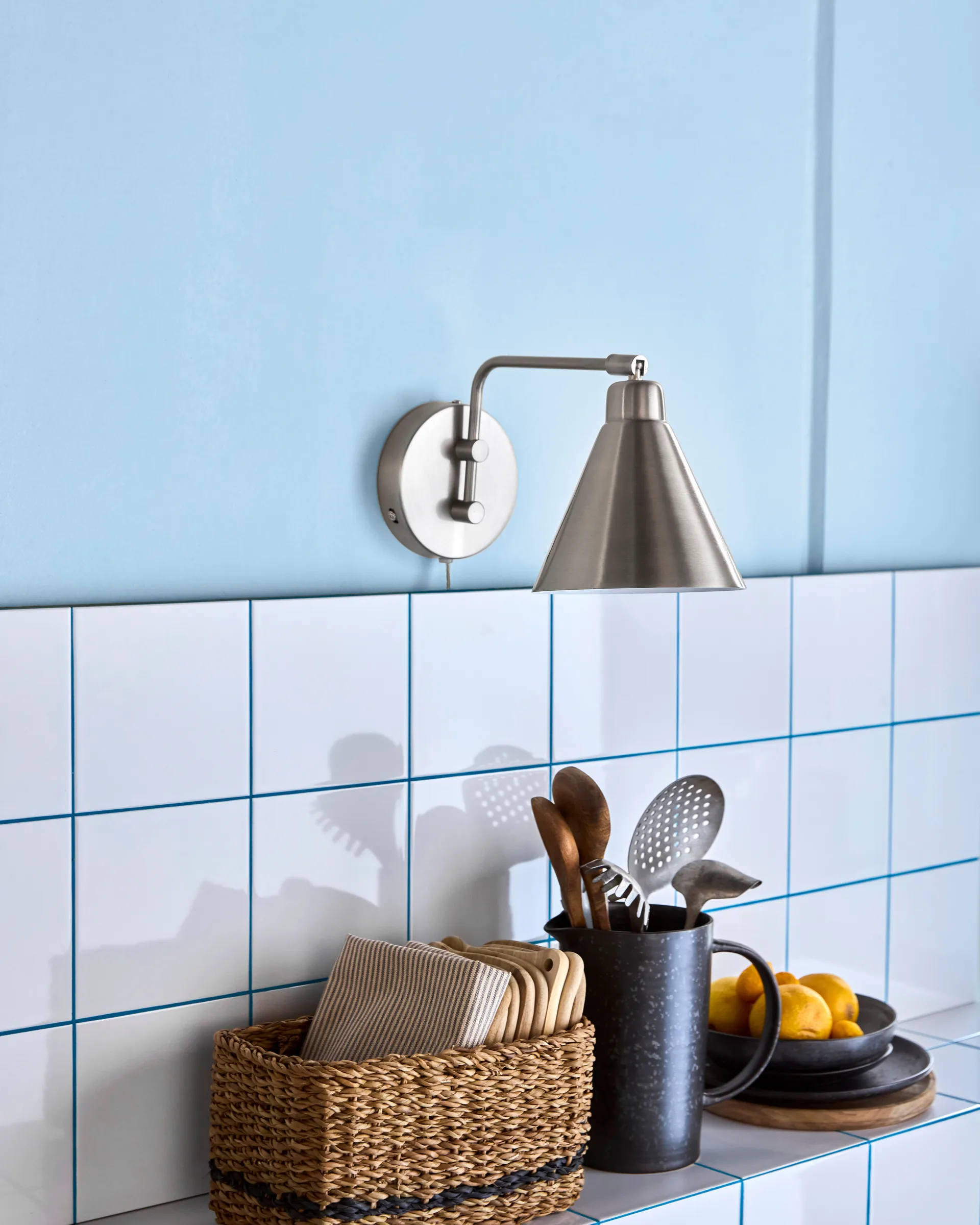 Game wandlamp geborsteld zilver, Klein, 30 cm House Doctor