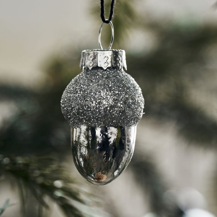 Glint kerstboomhangers 5,8 cm 6-pack, Zilver House Doctor