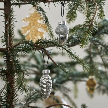 Glint kerstboomhangers 5,8 cm 6-pack - Zilver - House Doctor