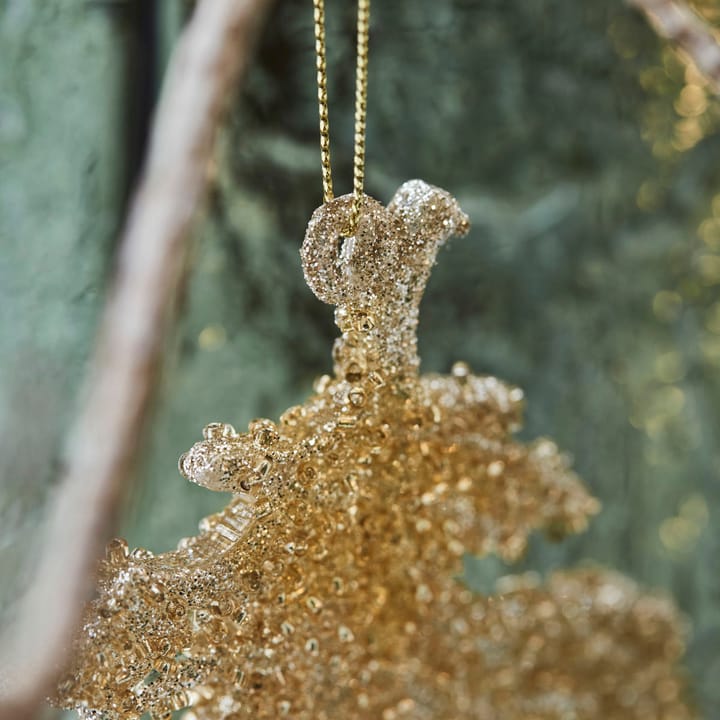 Gliz kerstboomhangers 10,5 cm 3-pack, Goudglitter House Doctor