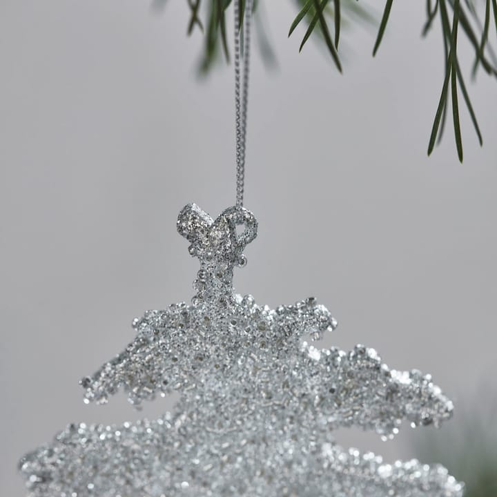 Gliz kerstboomhangers 10,5 cm 3-pack, Zilverglitter House Doctor