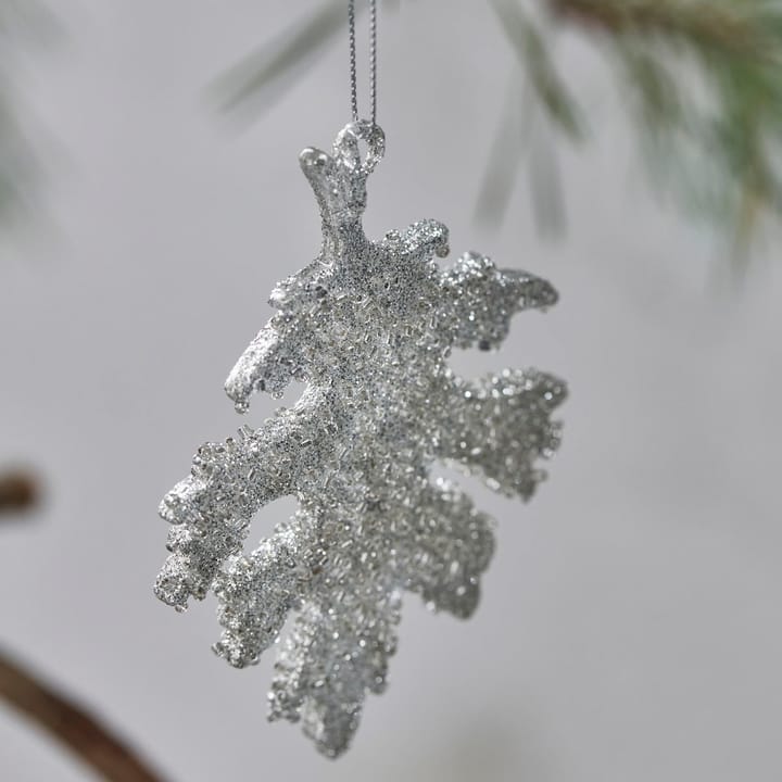 Gliz kerstboomhangers 10,5 cm 3-pack, Zilverglitter House Doctor