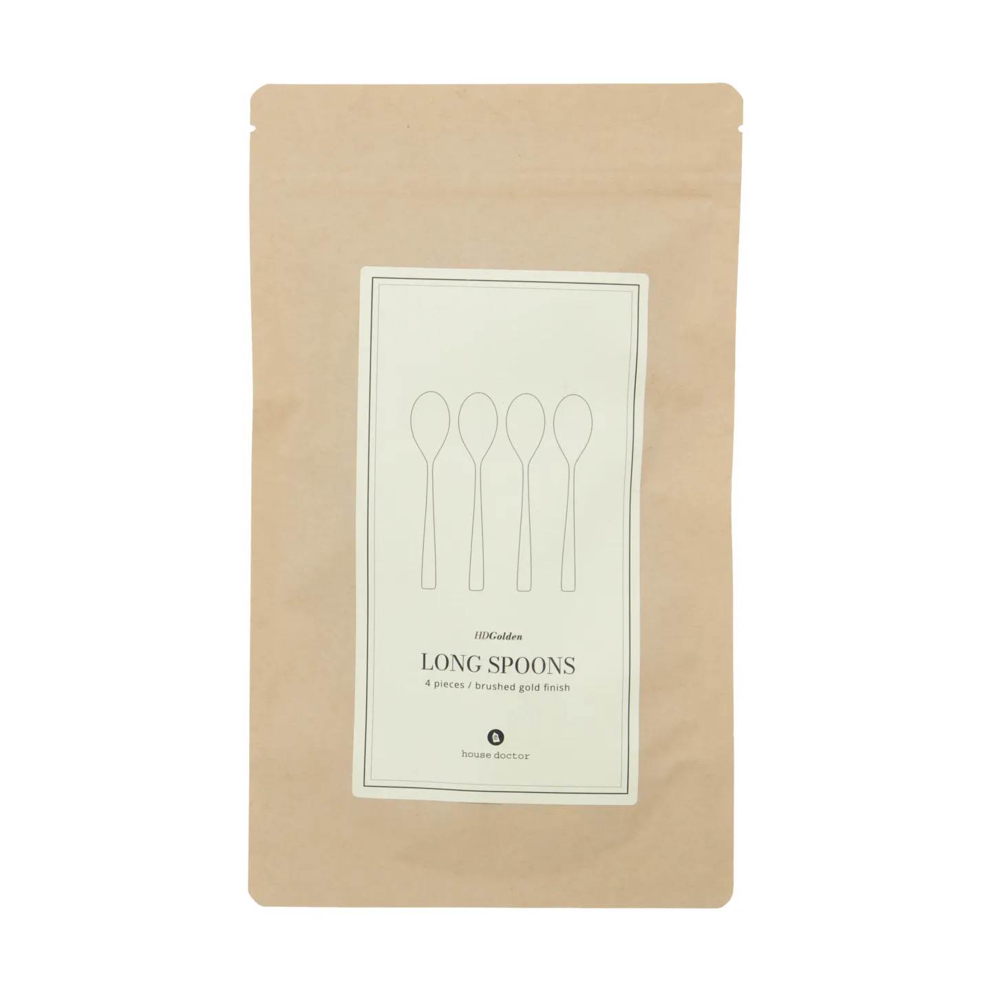 Golden lange lepel 4-pack, Gouden House Doctor
