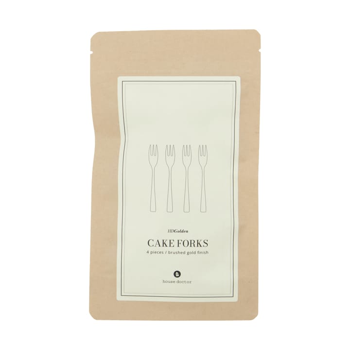 Golden taartvork 4-pack, Gouden House Doctor