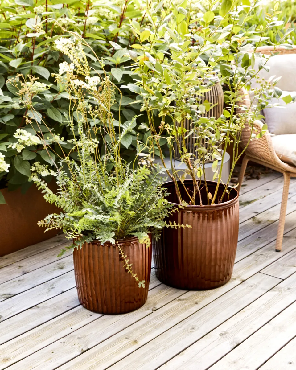 Groove bloempot 2-delig small, Bruin House Doctor