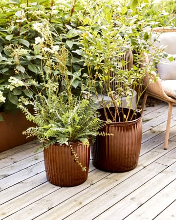 Groove bloempot 2-delig small - Bruin - House Doctor