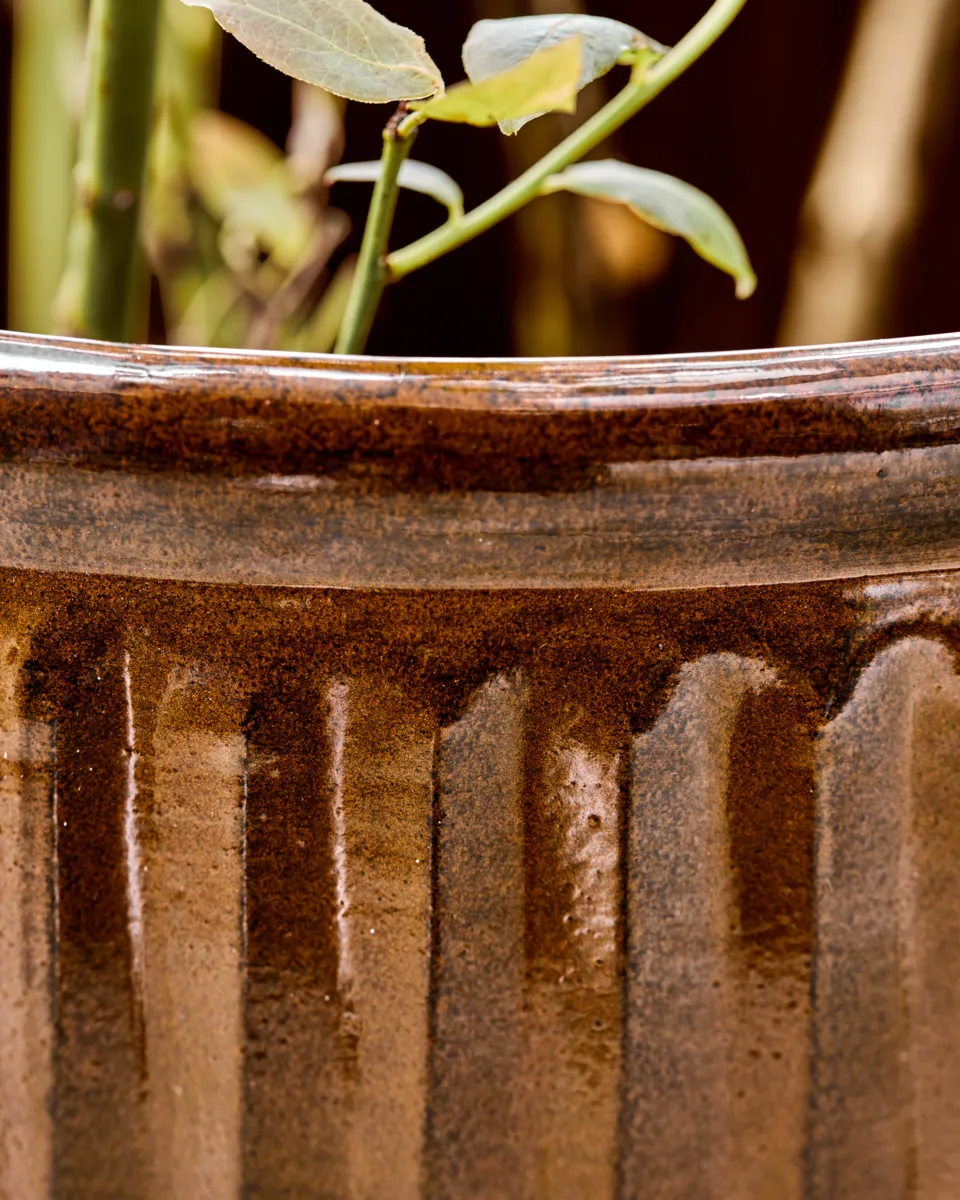 Groove bloempot 2-delig small, Bruin House Doctor