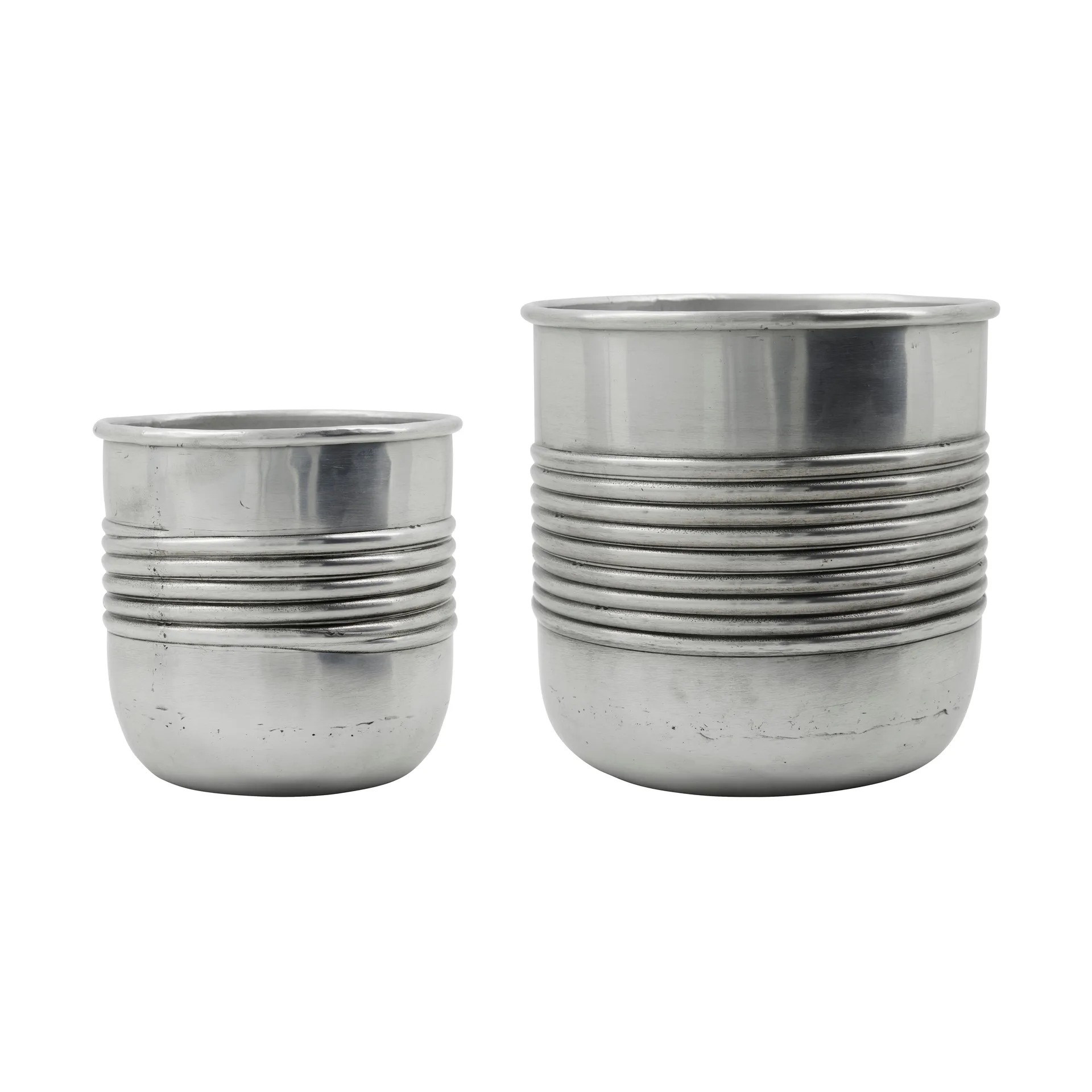 Groove pot aluminium 2 delen, Antiek zilverfinish House Doctor