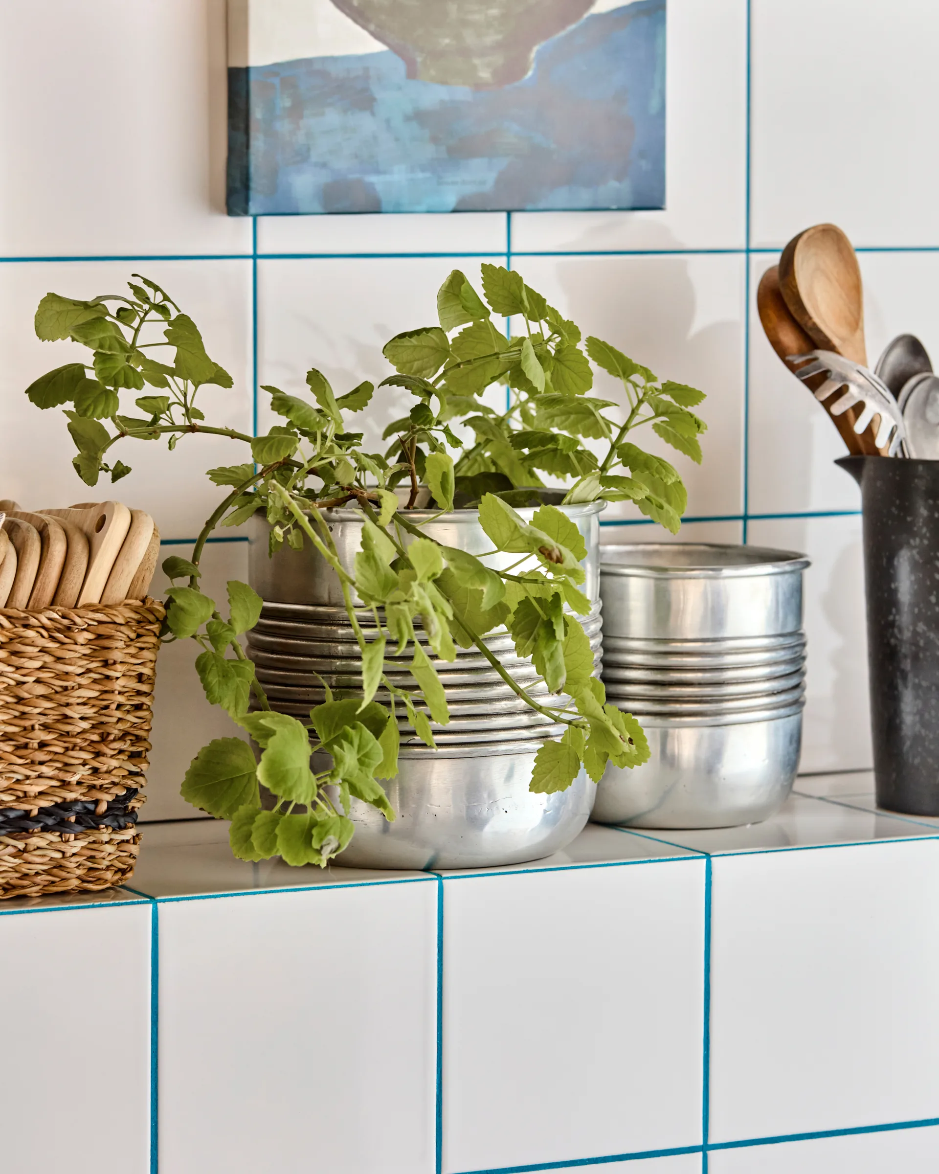 Groove pot aluminium 2 delen, Antiek zilverfinish House Doctor