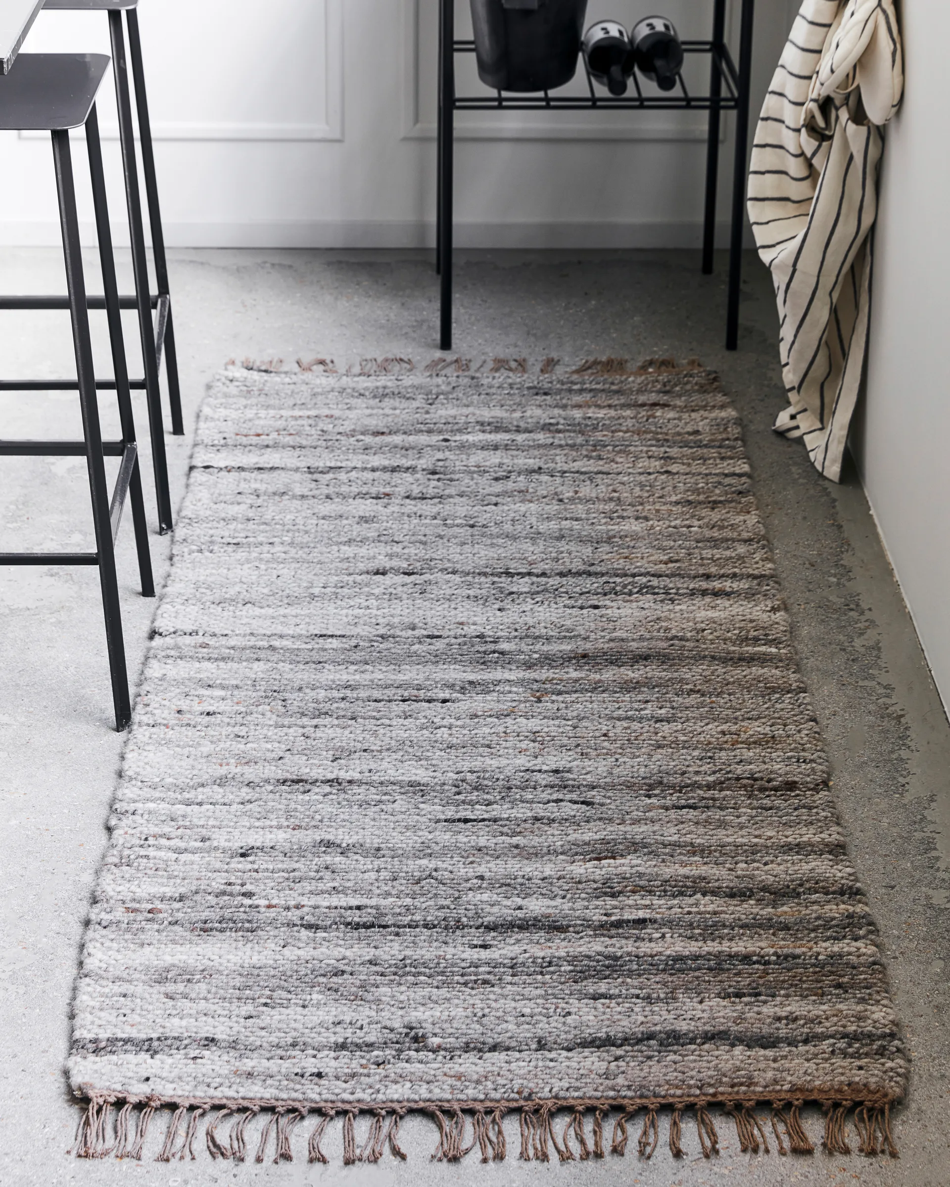 Hafi vloerkleed 80x200 cm, Grijs-bruin House Doctor
