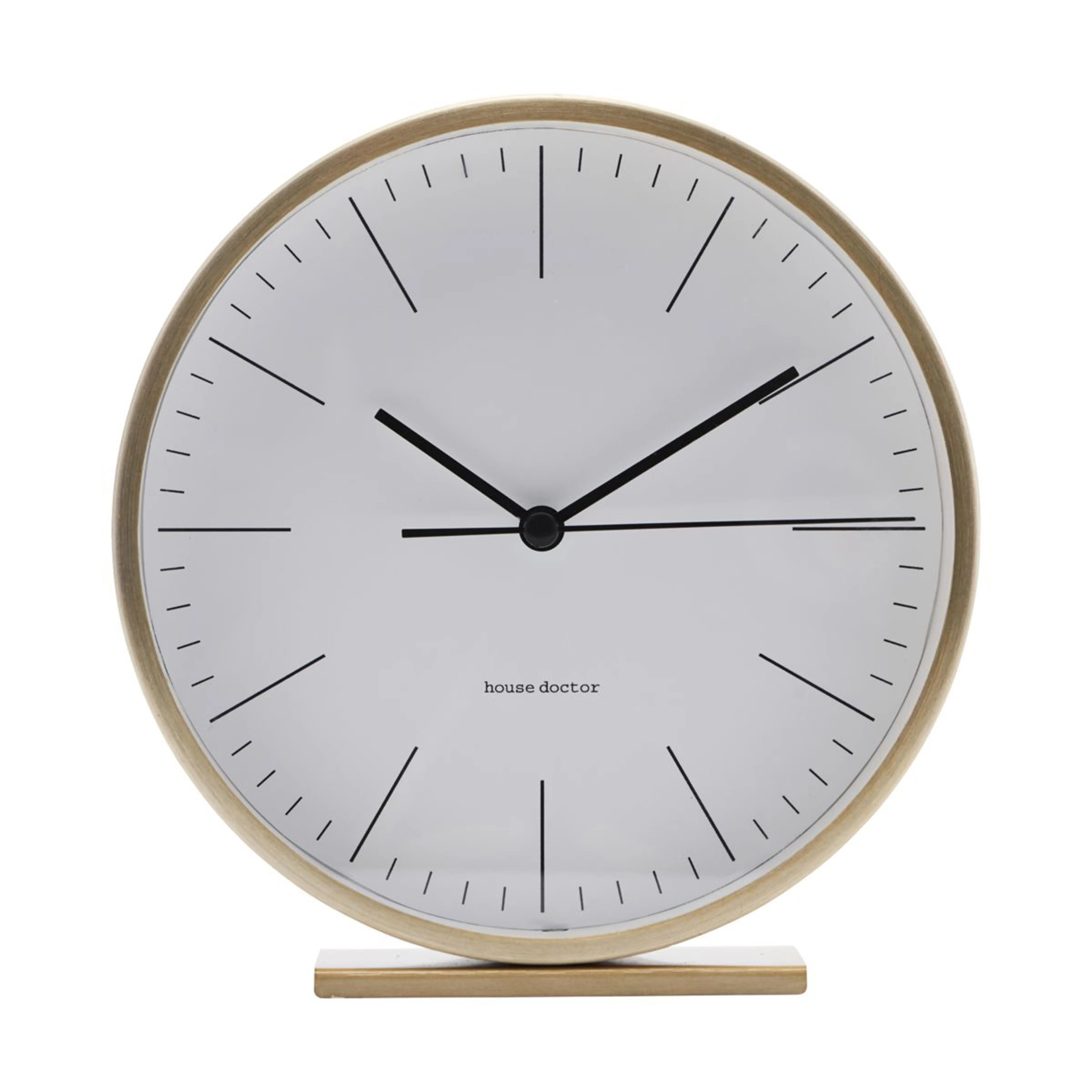 House Doctor Tafelklok 15x15 cm - Elegante wekker analoog in goud - wandklok radio & stijlvolle tafelklok