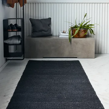 Hempi vloerkleed 90x300 cm - Zwart - House Doctor