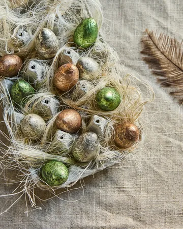 House Doctor egg paasornamenten 12-delig - Groen, roze, off-white - House Doctor