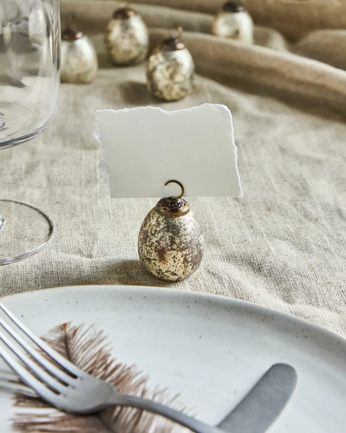 House Doctor houder voor plaatskaartjes 6-pack, Zilverkleurige afwerking House Doctor