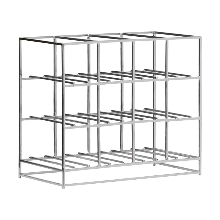 House Doctor wijnrek 12 flessen 41x35 cm - Zilverkleurige afwerking - House Doctor