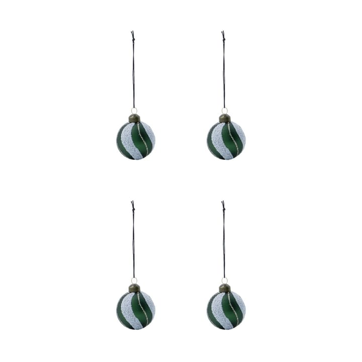 Into kerstbal Ø6 cm 4-pack - Groen - House Doctor