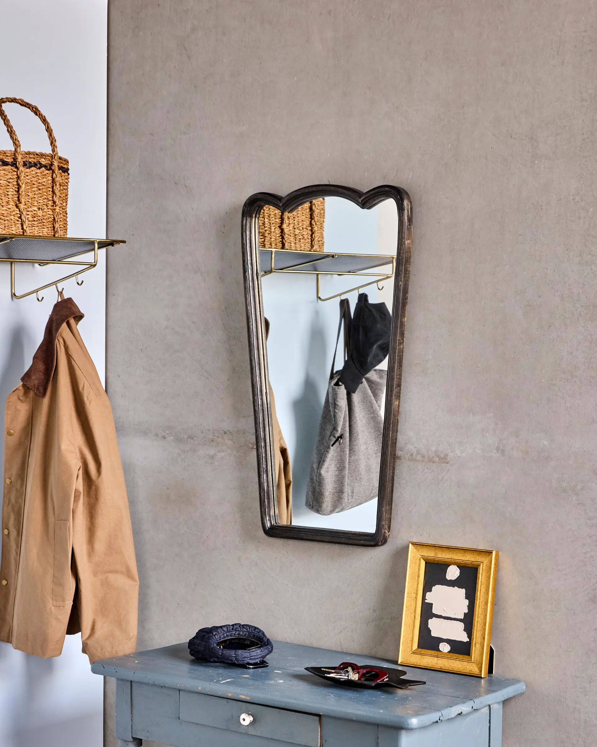 Jamp wandspiegel met lijst 90 cm, Zwart House Doctor