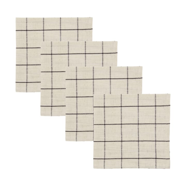 Join stoffen servet 40x40 cm 4-pack - Black-off white - House Doctor
