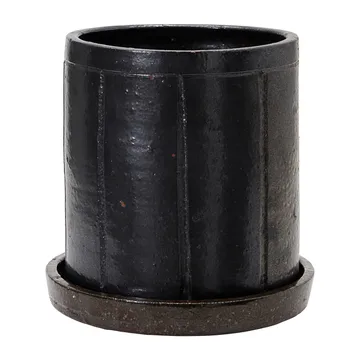 Julian bloempot met schotel Ø22 cm - Bruin - House Doctor