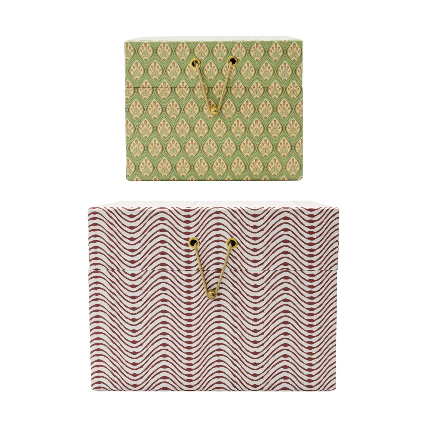 Keep opbergdozen rood-khaki, 2-delig House Doctor