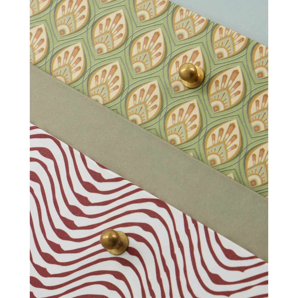 Keep opbergdozen rood-khaki, 2-delig House Doctor