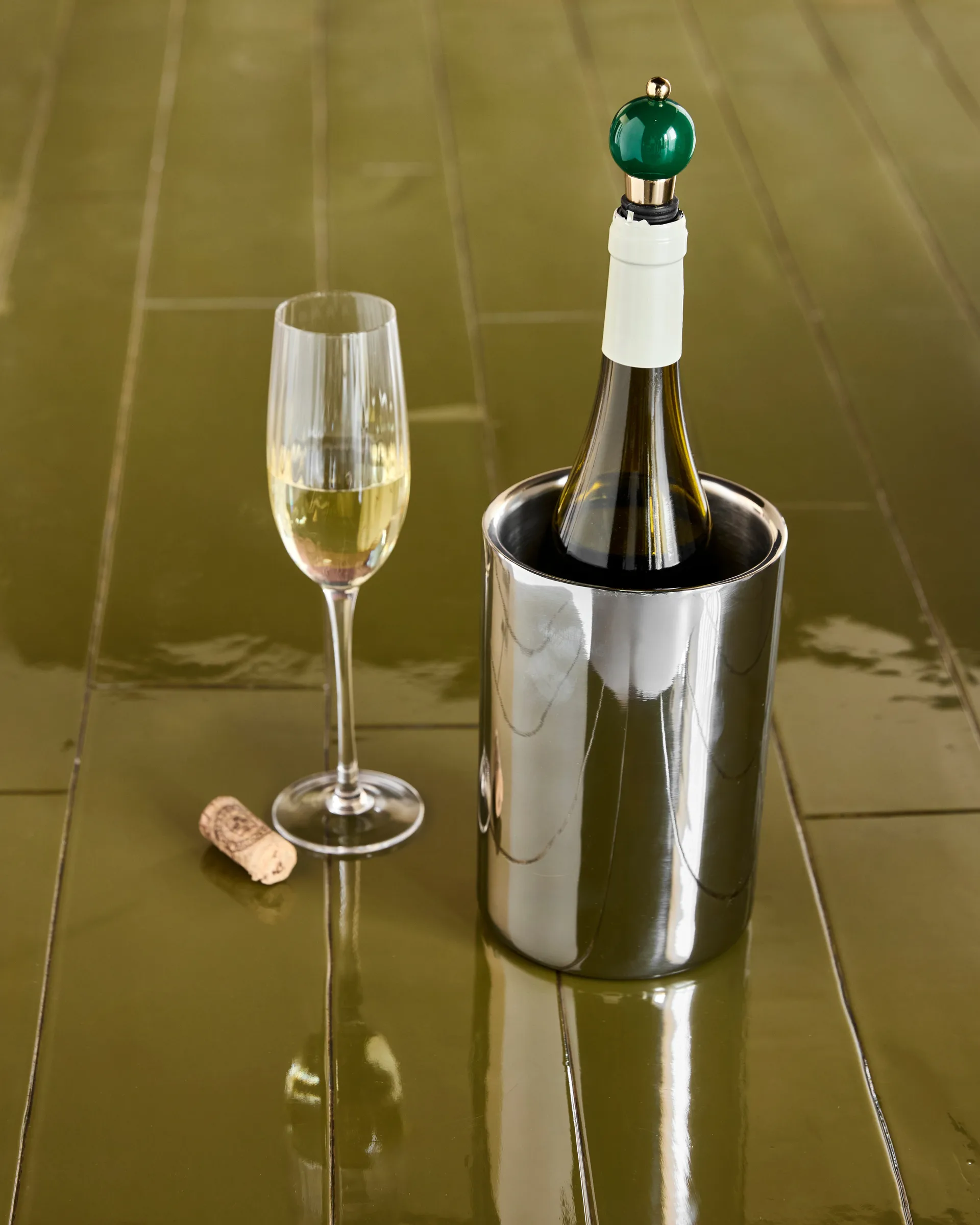 Kett wijnkoeler Ø12,5x18 cm, Zilverkleurige afwerking House Doctor