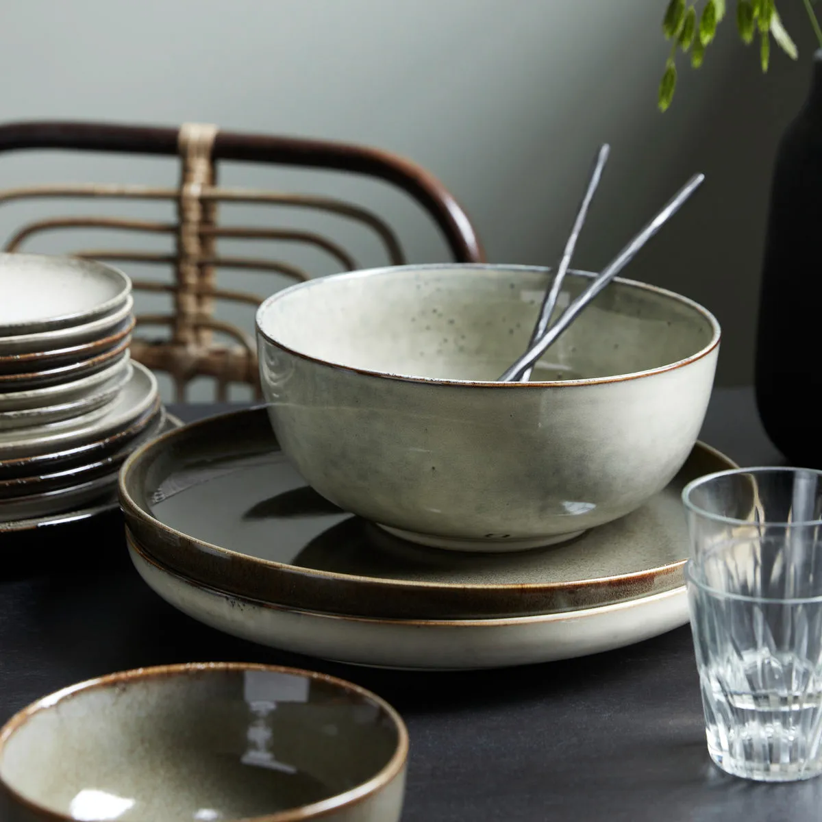 Lake kom Ø22 cm, Grijs House Doctor