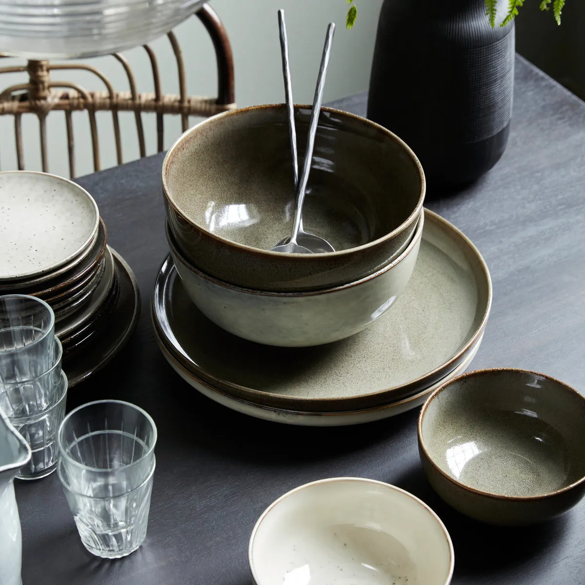 Lake kom Ø22 cm, Grijs House Doctor