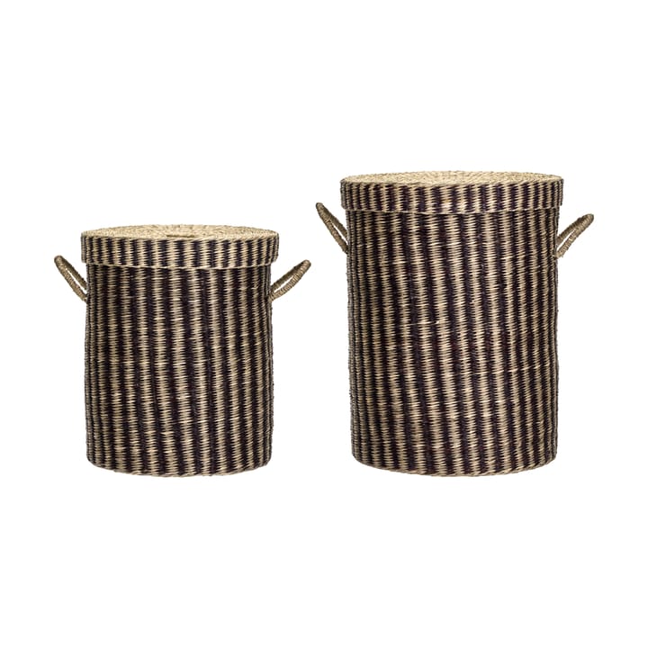 Laundry wasmand met deksel 2-delig - Natuur-bruin - House Doctor
