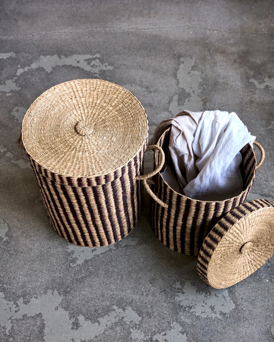 Laundry wasmand met deksel 2-delig, Natuur-bruin House Doctor