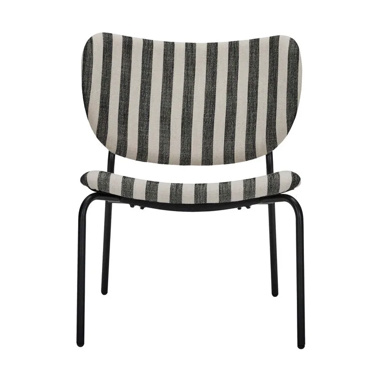 Longa lounge stoel stalen frame, Zwart-wit House Doctor