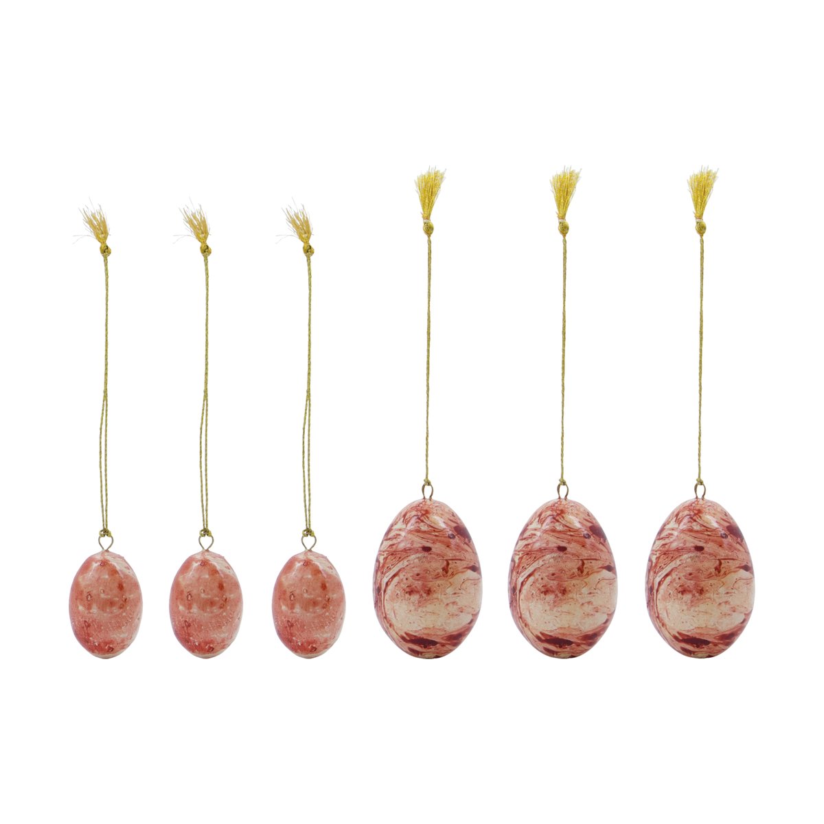 House Doctor Marble paasei 6-delig Burned red | Scandinavisch Interieur | Decoratieve accessoires | Rood
