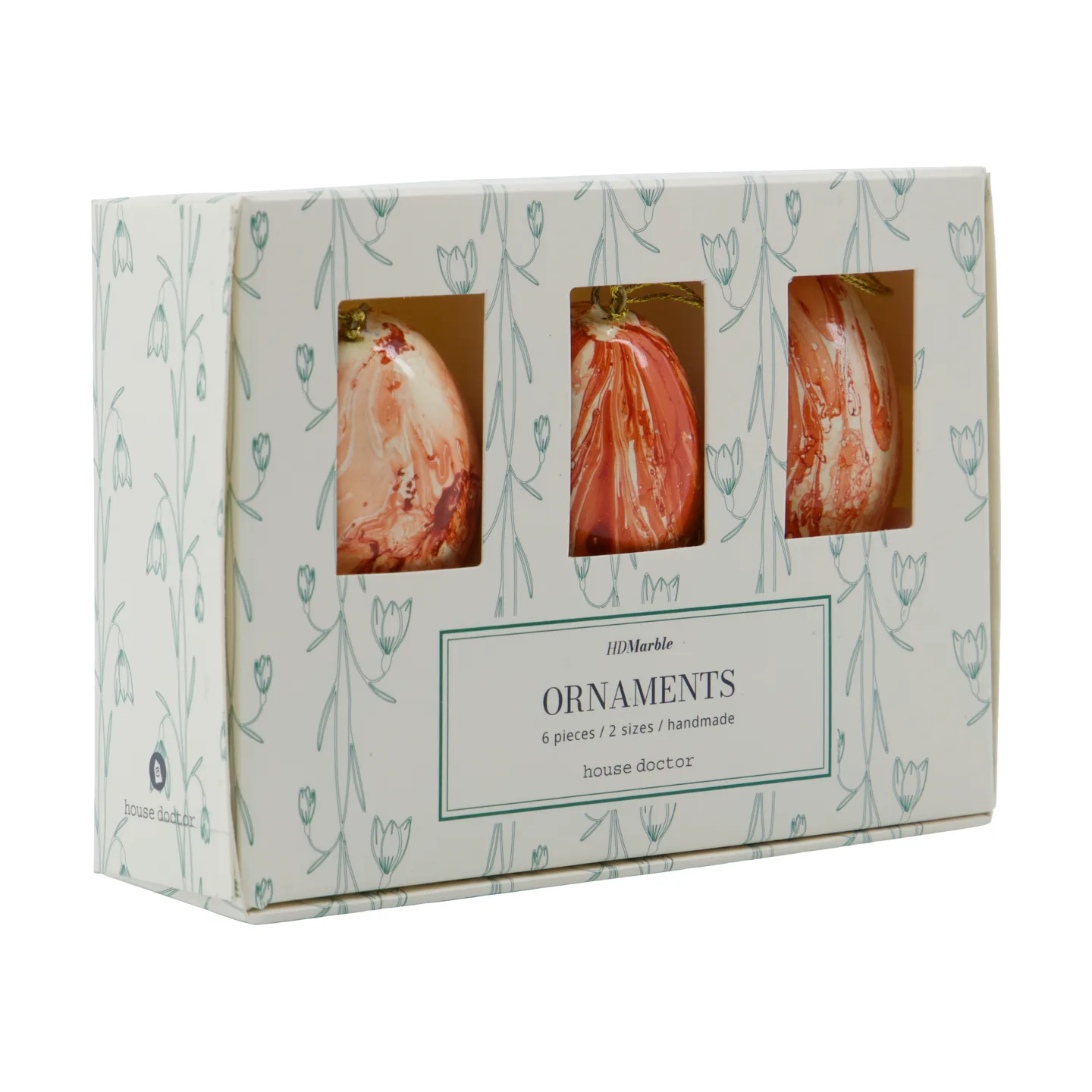 Marble paaseieren 6-delig, Burned red House Doctor