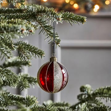 Mult kerstbal Ø8 cm 4-pack - Bordeauxrood - House Doctor