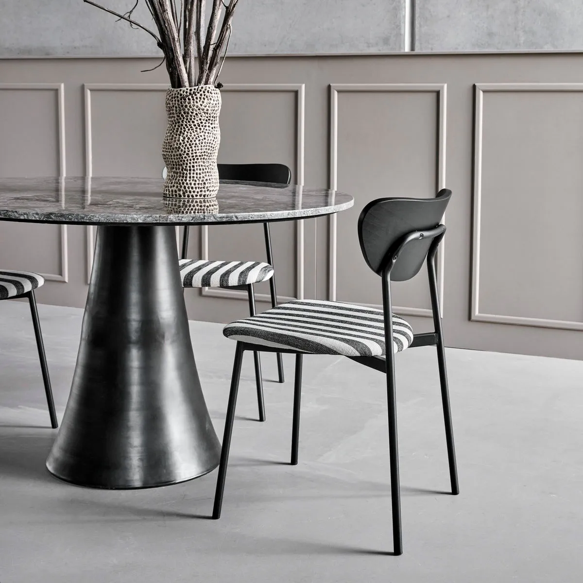 Must stoel met zitting 2-pak, Zwart-wit House Doctor