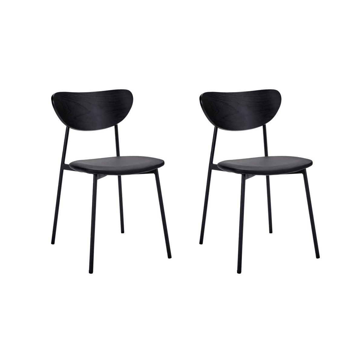 House Doctor Must stoel met zitting 2-pak Zwart | Scandinavisch Interieur | Stoelen | Zwart