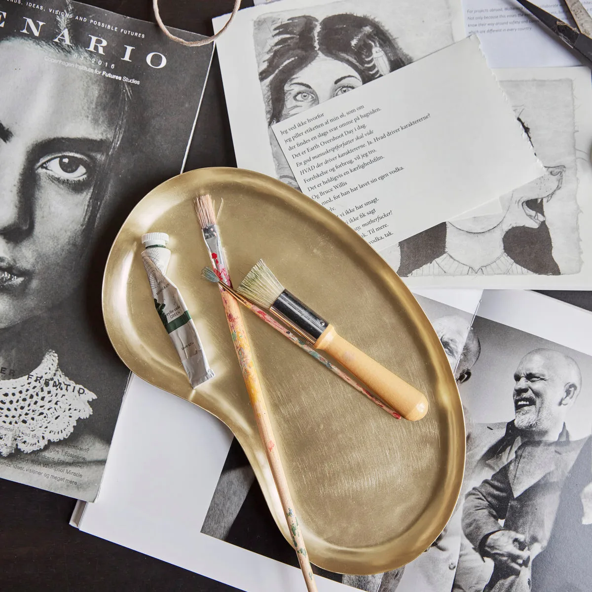 Osea dienblad 15x28 cm, Antiek messing House Doctor