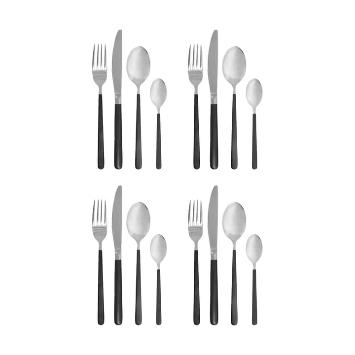 Ox bestekset 16-delig - Zwart-zilver - House Doctor