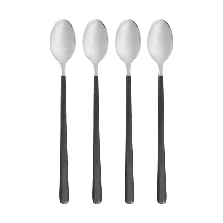 Ox lange lepel 4-pack - Zwart-zilver - House Doctor