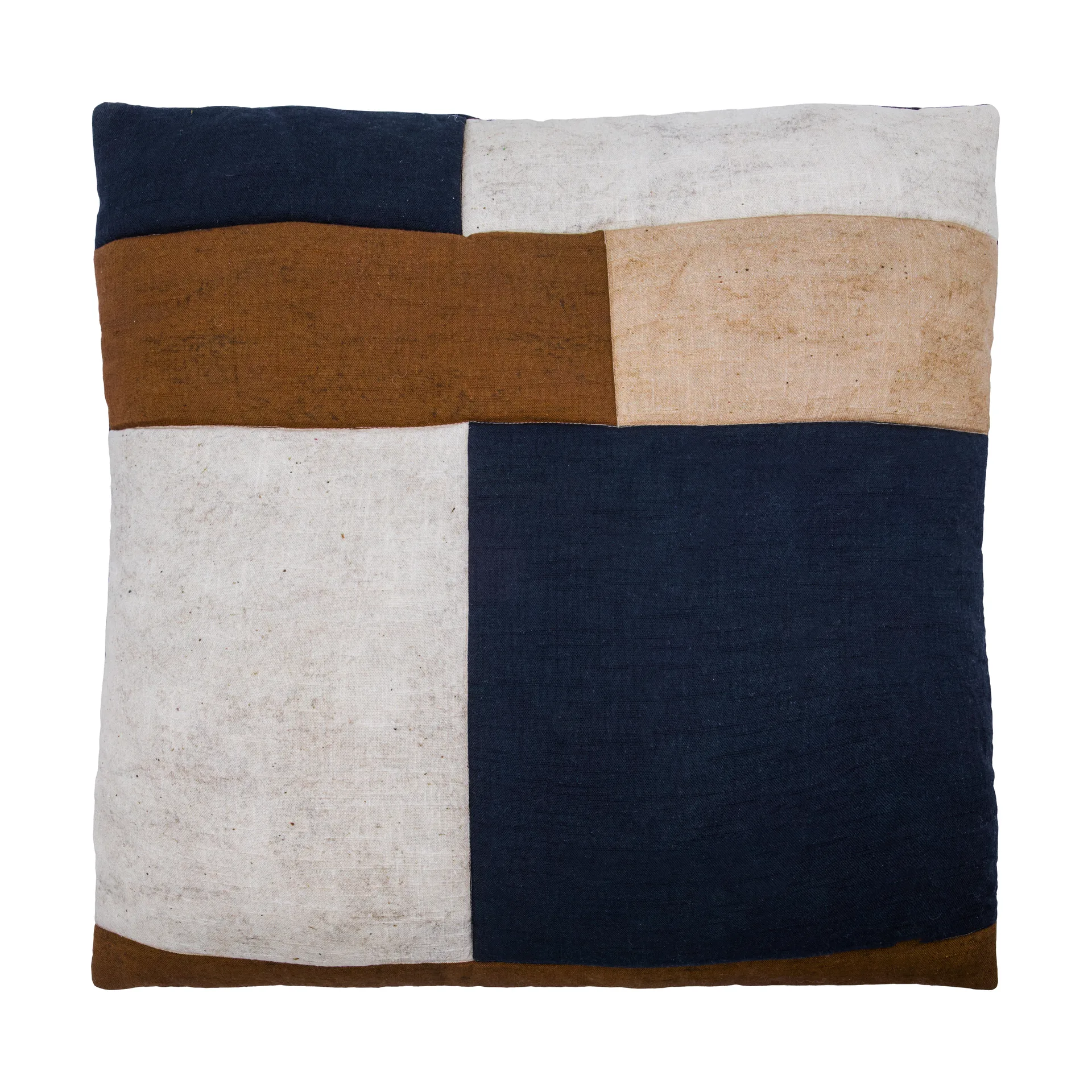 Patch kussensloop 50x50 cm, Zwart-zand-bruin House Doctor