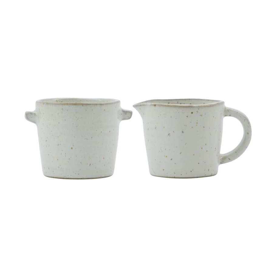 House Doctor Pion melk- en suikerset Grijs-wit | Scandinavisch Interieur | Serviezen & Startersets | Wit