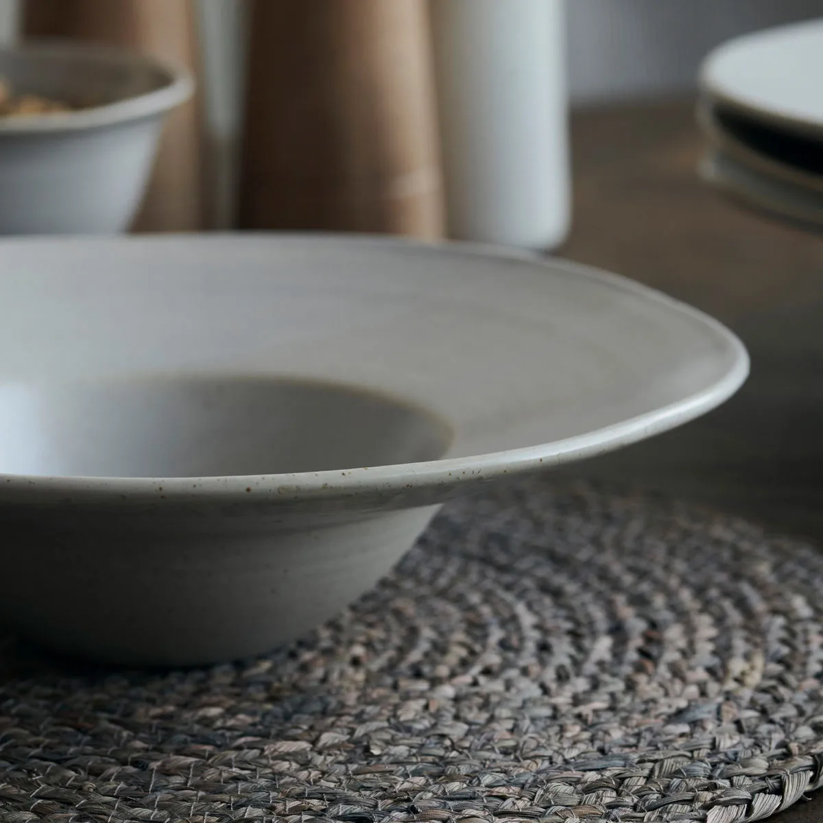 Pion pastabord Ø25 cm, Grijs-wit House Doctor