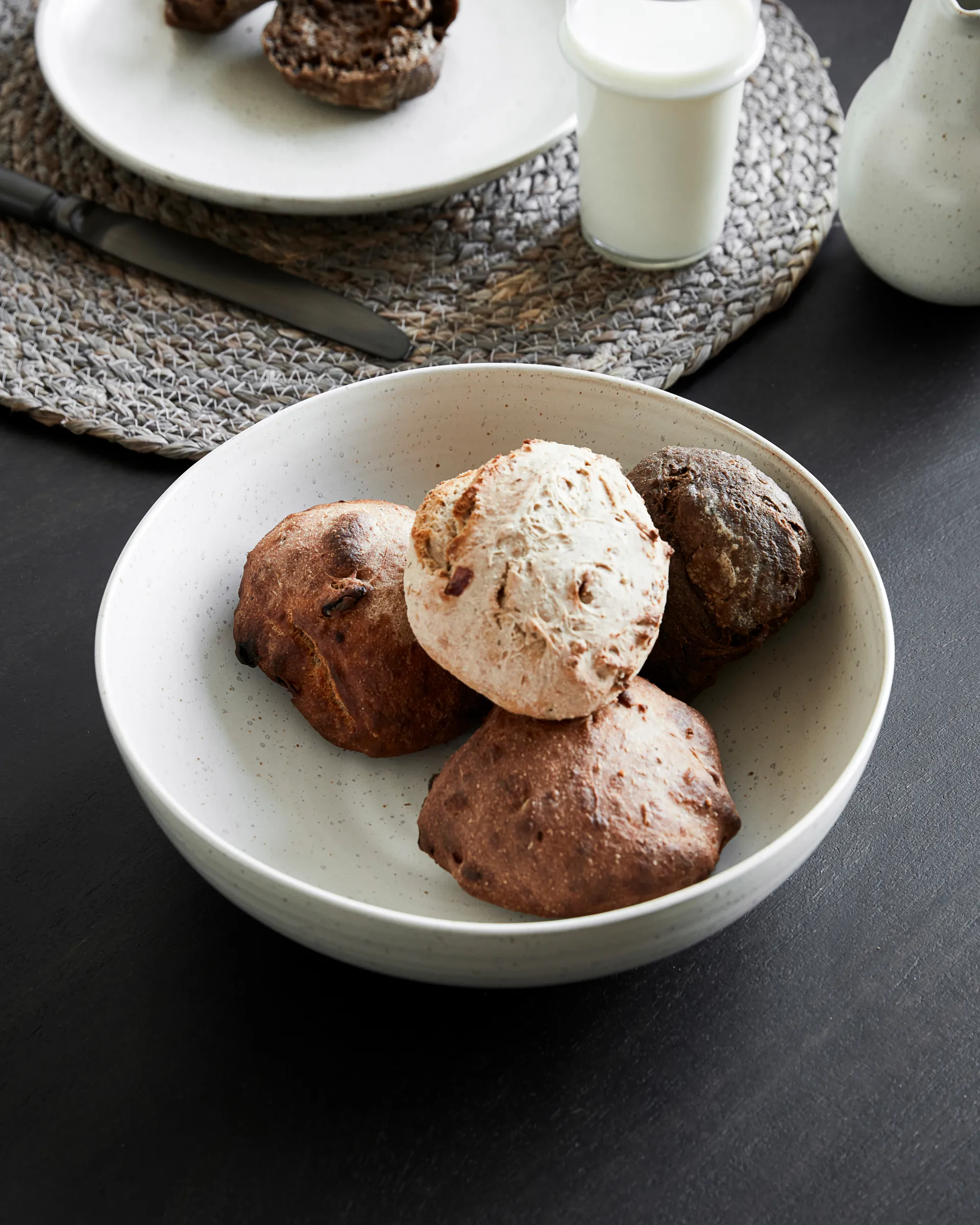 Pion schaal Ø22 cm, Grijs-wit House Doctor