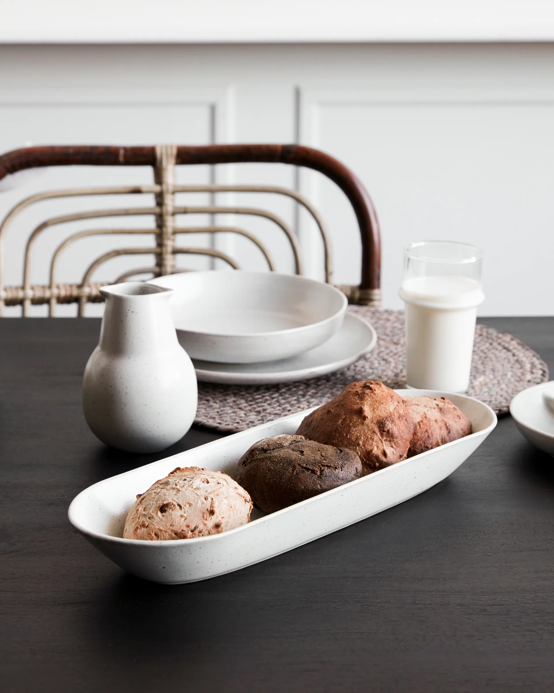 Pion serveerschotel 12x35 cm, Grijs-wit House Doctor