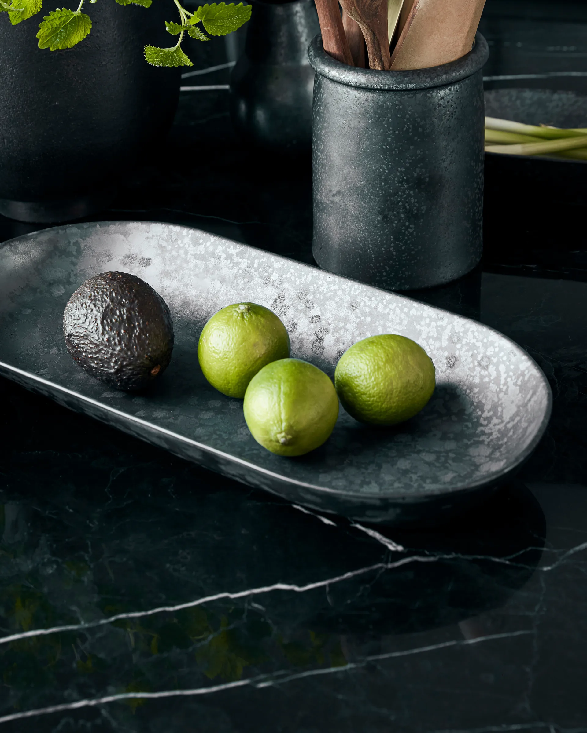 Pion serveerschotel 19x38 cm, Zwart-bruin House Doctor