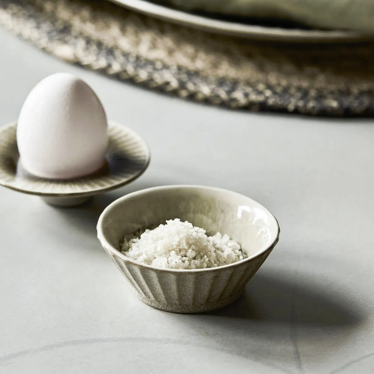 Pleat schaal Ø8 cm, Grijs-bruin House Doctor