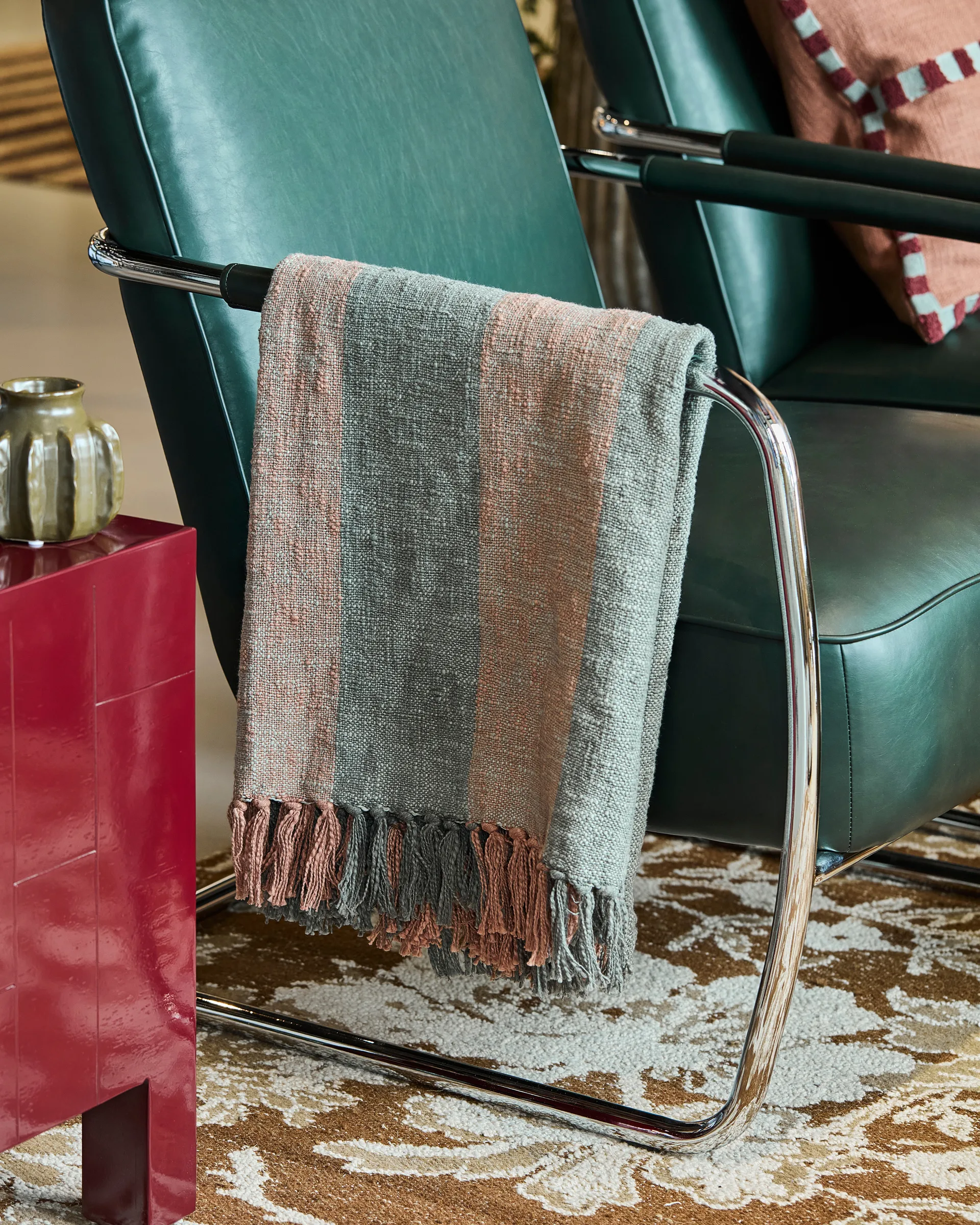 Ponra plaid 130x180 cm, Khaki-Bränd rood House Doctor