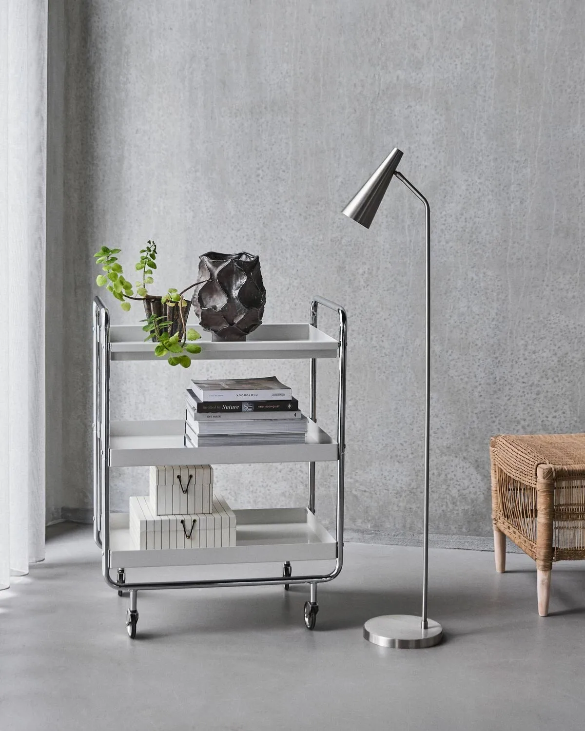 Precise vloerlamp, Silver finish House Doctor