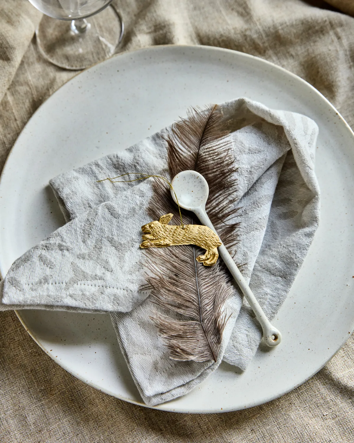 Rabbit paasornament 3-pack, Antiek messing House Doctor